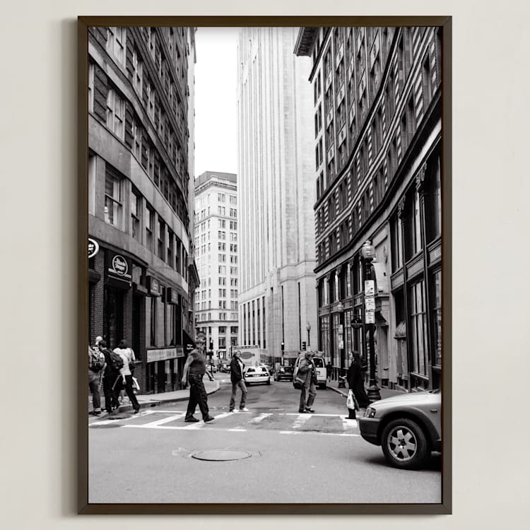 "Downtown IV" - Art Print in Black & White by Erin Beutel - Framed