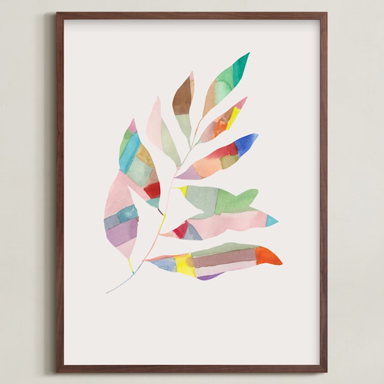 "Feuille" - Art Print in Cream by Creo Study - Framed