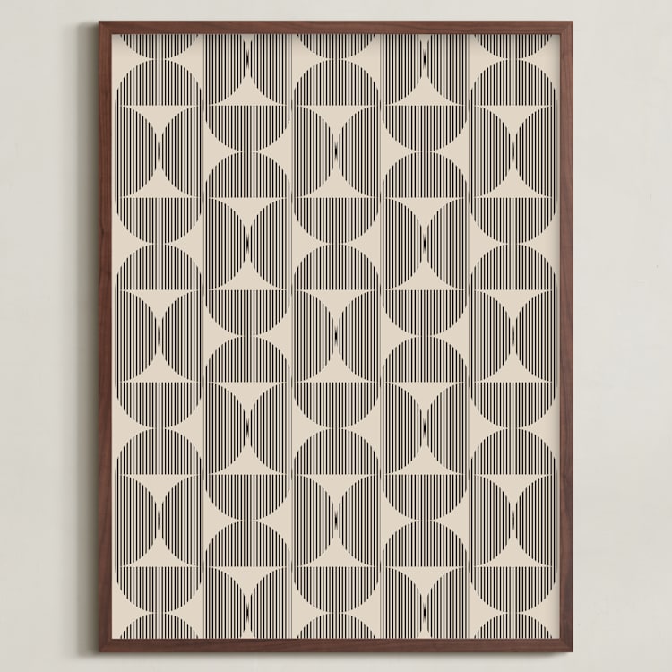 "Quiet Geometry" - Art Print in Graphite by Beth Vassalo - Framed
