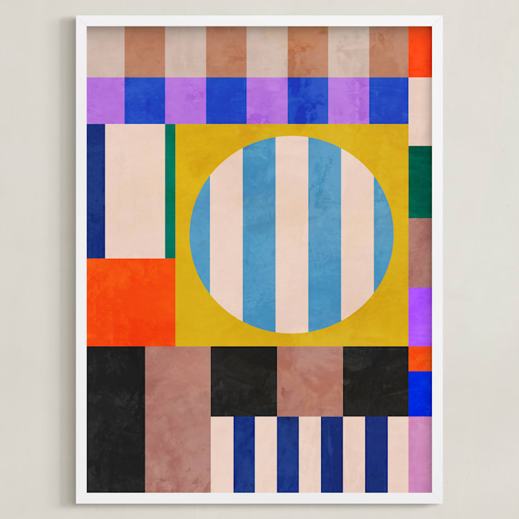"Juice 2" - Art Print in Mustard by Mojca Dolinar - Framed