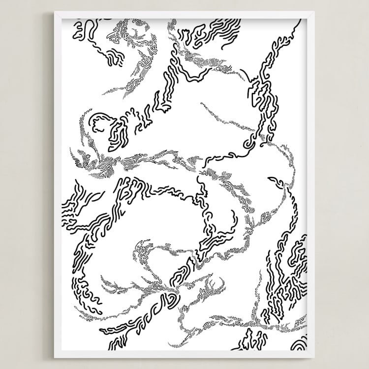 "Cloud Formations 2" - Art Print in Ink by Harrison Tenzer - Framed