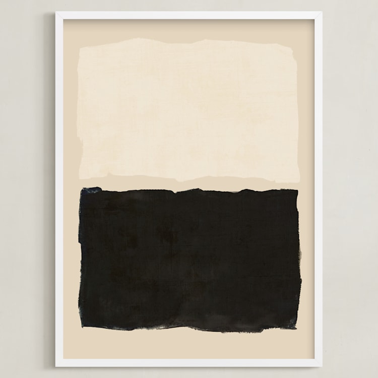 "Good Morning. Good Night." - Art Print in Tan by Dawn Smith - Framed