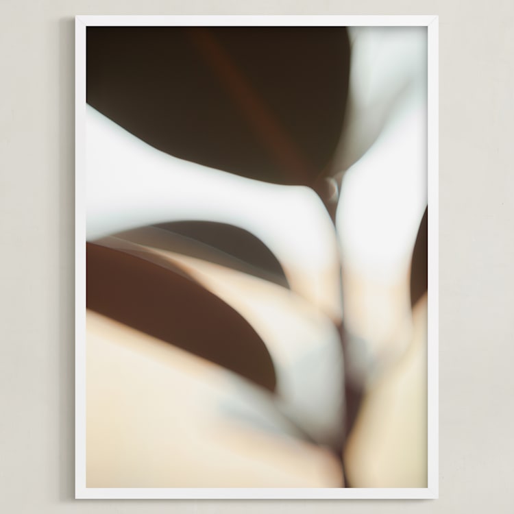 "ficus I" - Art Print in Cream by Anastasia Makarova - Framed