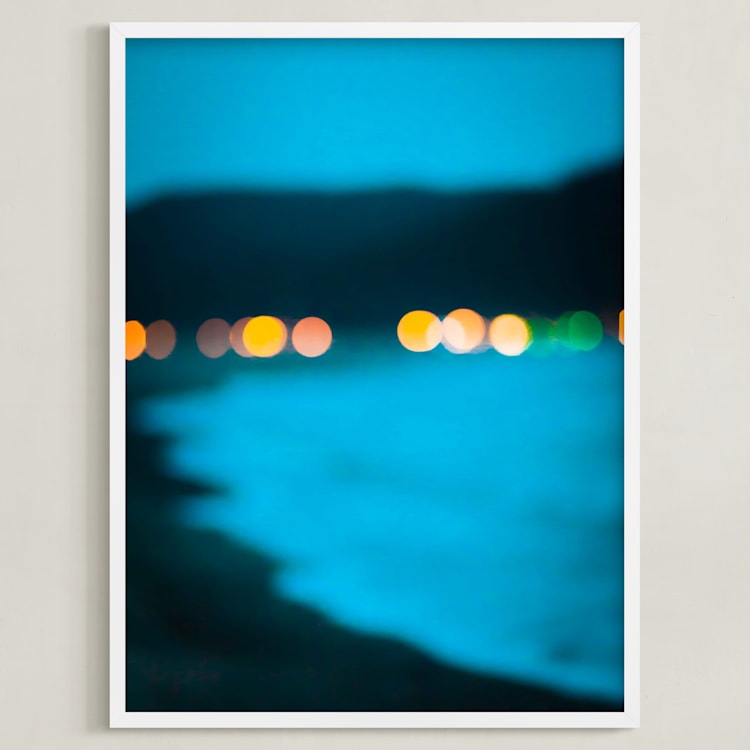 "Twinkling light" - Art Print in Coastal Blue by Lindsay Ferraris Photography - Framed