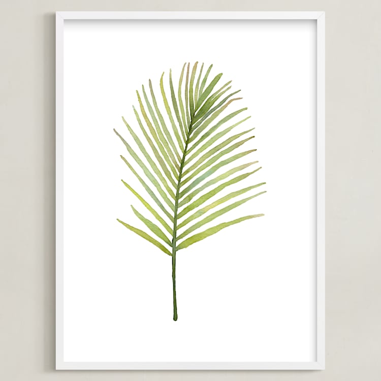 "I'm Frond of You No. 2" - Art Print in Palm Green by Andi Pahl - Framed