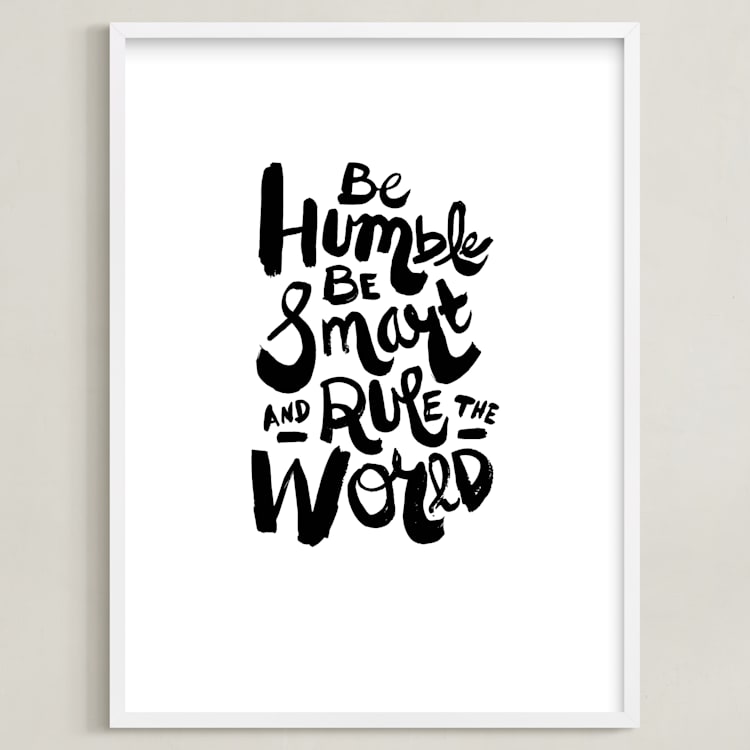 "Humble World" - Art Print in White by Heather Francisco - Framed