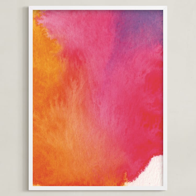 "Rainbow" - Art Print in Raspberry Rose by Artsy Canvas Girl Designs - Framed