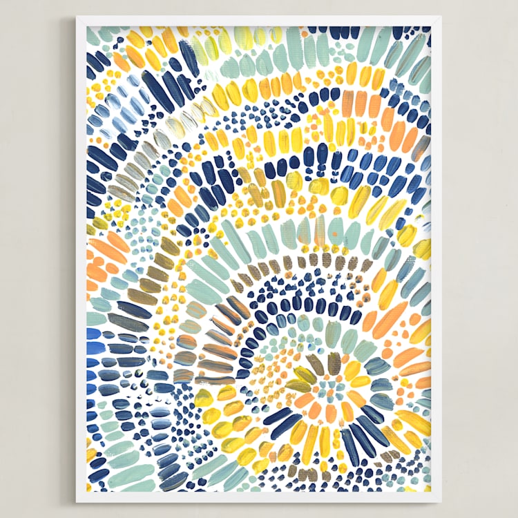 "Sun Drop" - Art Print in Golden Yellow by Holly Royval - Framed