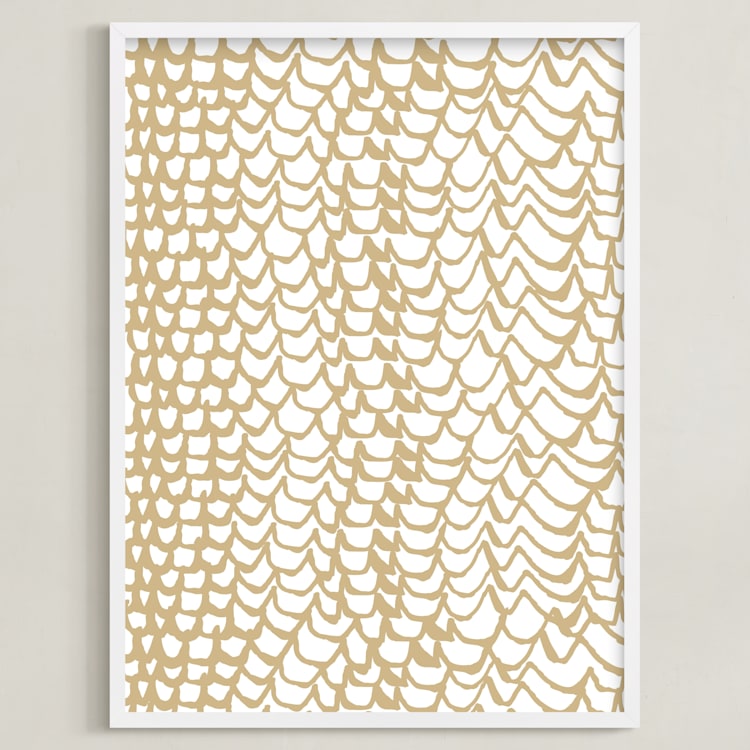"The Rapids" - Art Print in Gold by rose lindo - Framed