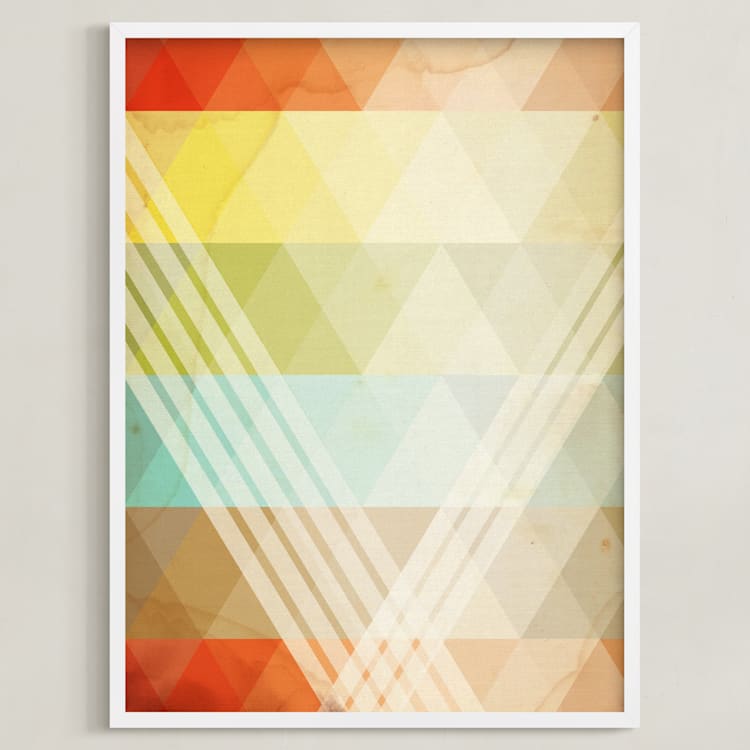 "Intersection" - Art Print in Muted Multi by Jennifer Morehead - Framed