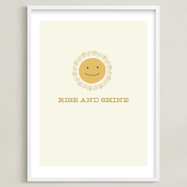 "Rise and Shine" - Art Print in Cream by Laura Condouris - Framed