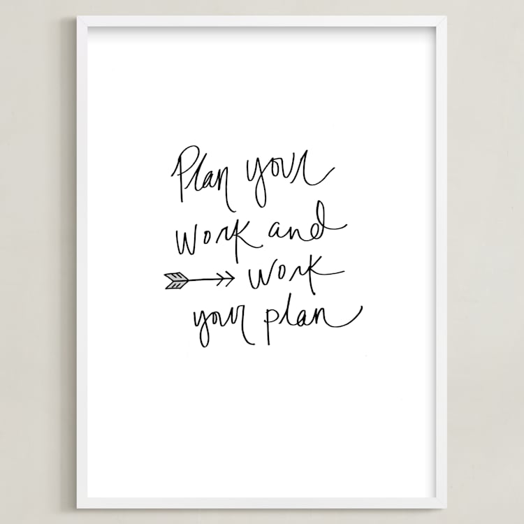 "Success" - Art Print in Fog Grey by Katie Craig - Framed