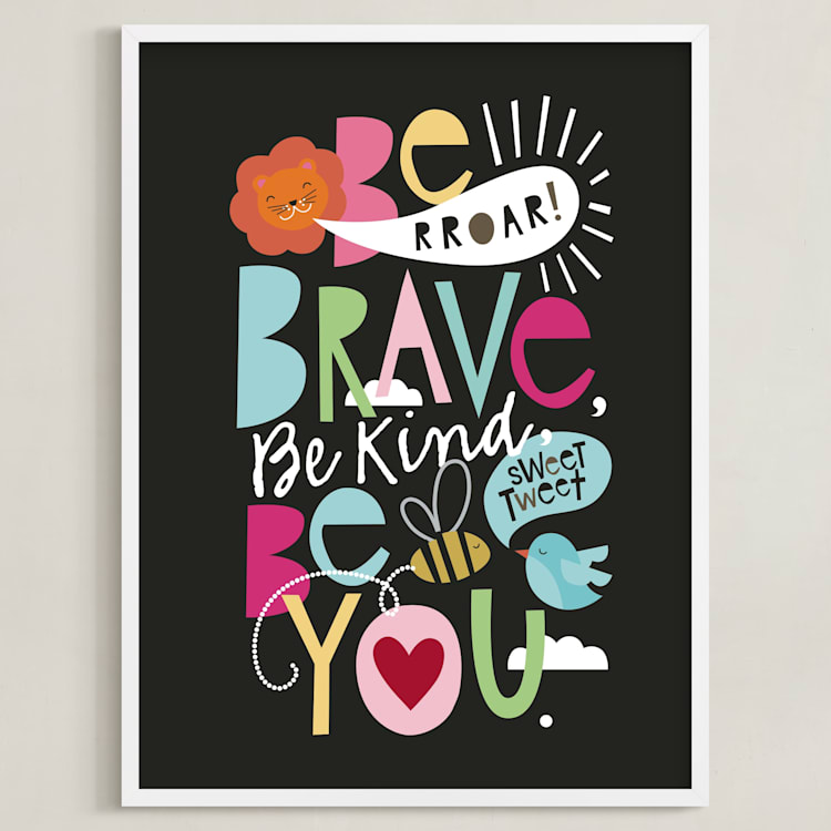 "Rules to live by" - Art Print in Dark Brights by Alethea and Ruth - Framed