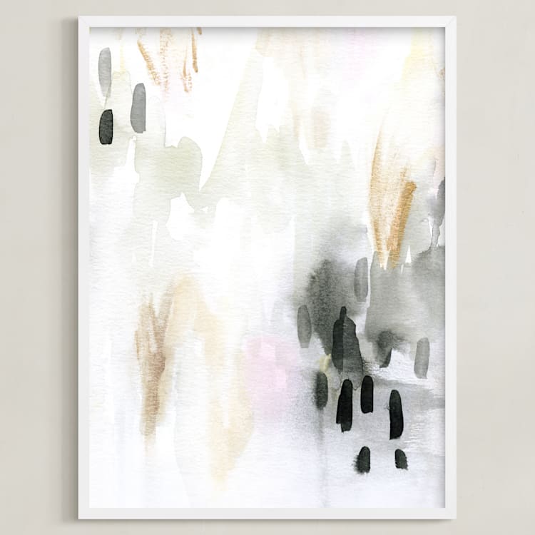 "Ever Softly" - Art Print in Charcoal by Melanie Severin - Framed