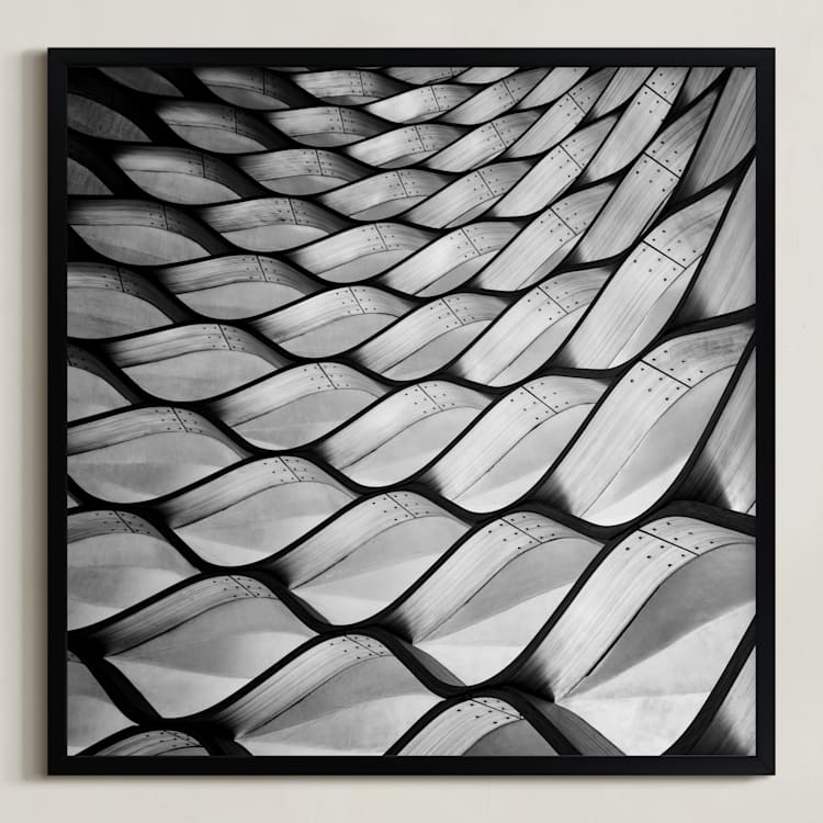 "Honeycomb" - Art Print in Black & white by Angie McMonigal - Framed