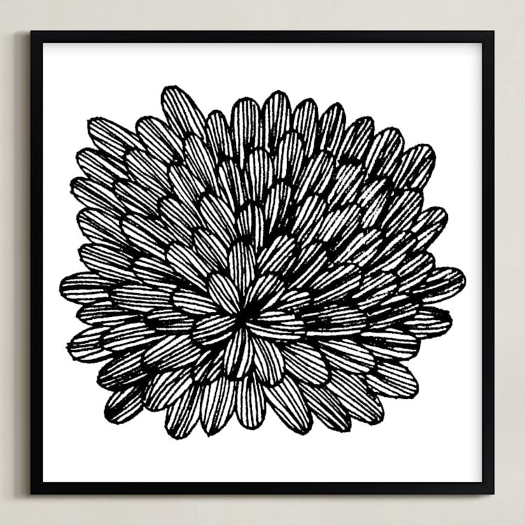 "eccentric leaves" - Art Print in black by Ramoncita - Framed
