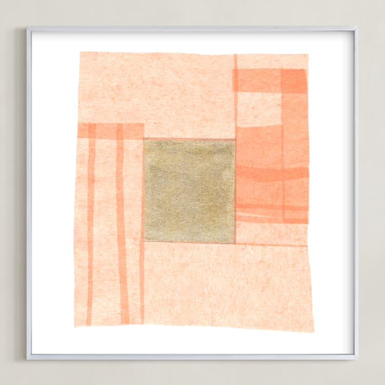 "Abstract Muted 1" - Art Print in Blush Pink by Kelly Nasuta - Framed