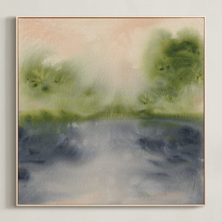 "Marshlands" - Art Print in Ink by Holly Whitcomb - Framed Canvas