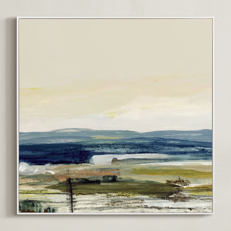 "Brownstein I" - Art Print in Field by Mande Calhoun - Framed Canvas