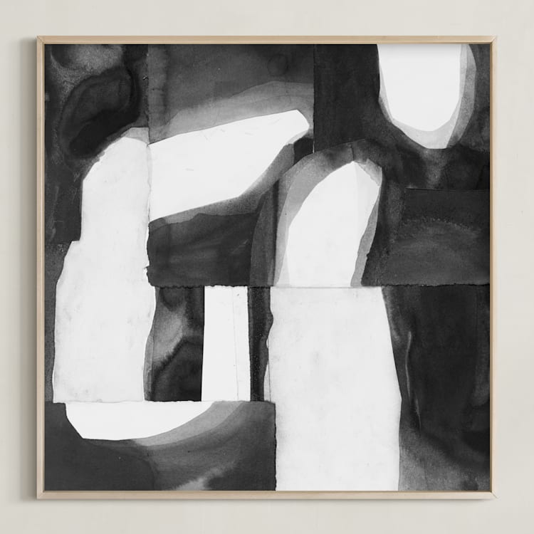 "Construct 1" - Art Print in Black and White by Ashleigh Ninos - Framed