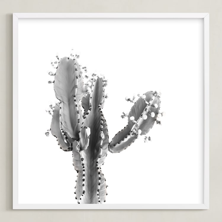 "Abode 1" - Art Print in Silver Grey by Lisa Sundin - Framed