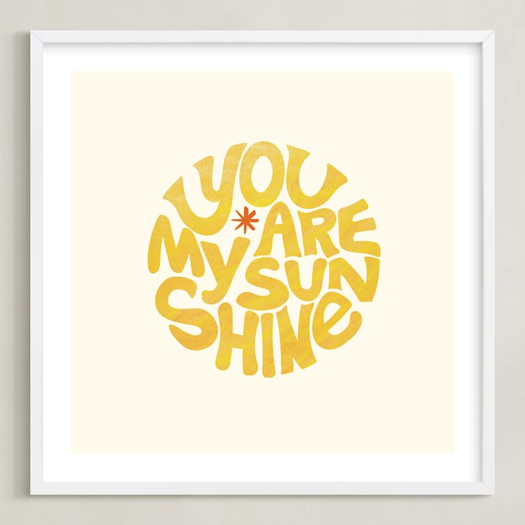 "Forever Sunshine" - Art Print in Sunflower by Carrie ONeal - Framed