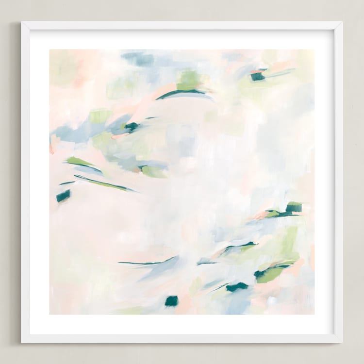 "Easy Peasy Lemon Squeezy" - Art Print in Smoky Blue by Michelle Boyd - Framed