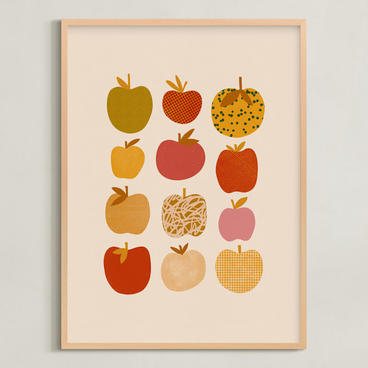 "Apples" - Art Print in Sherbet Multi by Alisa Galitsyna - Framed