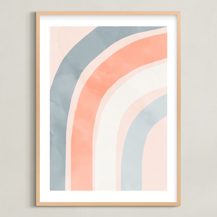 "Spring Rainbow" - Art Print in Blush by Iveta Angelova - Framed