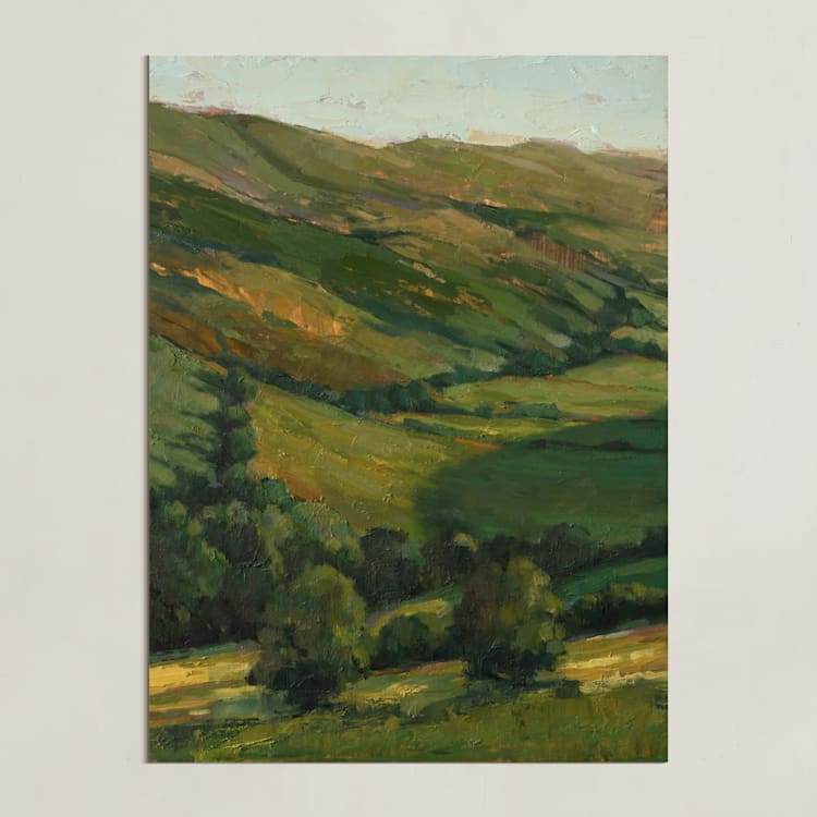 "Green Valley 1" - Art Print in Field by Wendy Keller - Unframed