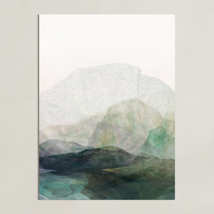 "Finding Balance No. 1" - Art Print in Emerald by Karen Kardatzke - Unframed