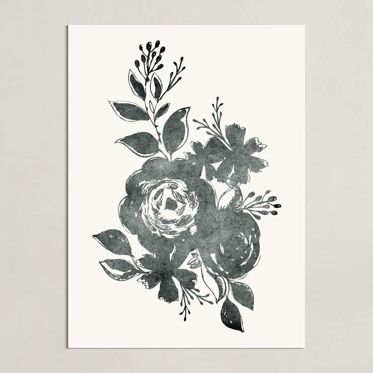 "Dark Florals no. 1" - Art Print in Ink by Alethea and Ruth - Unframed