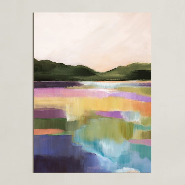 "Rainbow Waterfalls" - Art Print in Waterfall Blue by AlisonJerry - Unframed