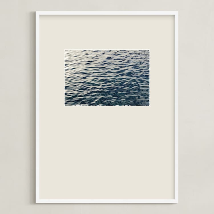 "Sand and Sea 2" - Art Print in Deep Sea Blue by Shawna Urban - Framed