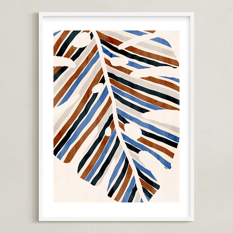 "Abstract Monstera Leaf" - Art Print in Cinnamon by Iveta Angelova - Framed