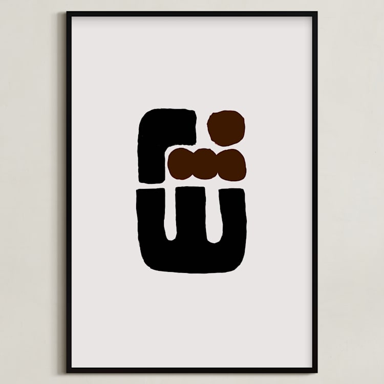 "Bold Floral I" - Art Print in Onyx by Iveta Angelova - Framed