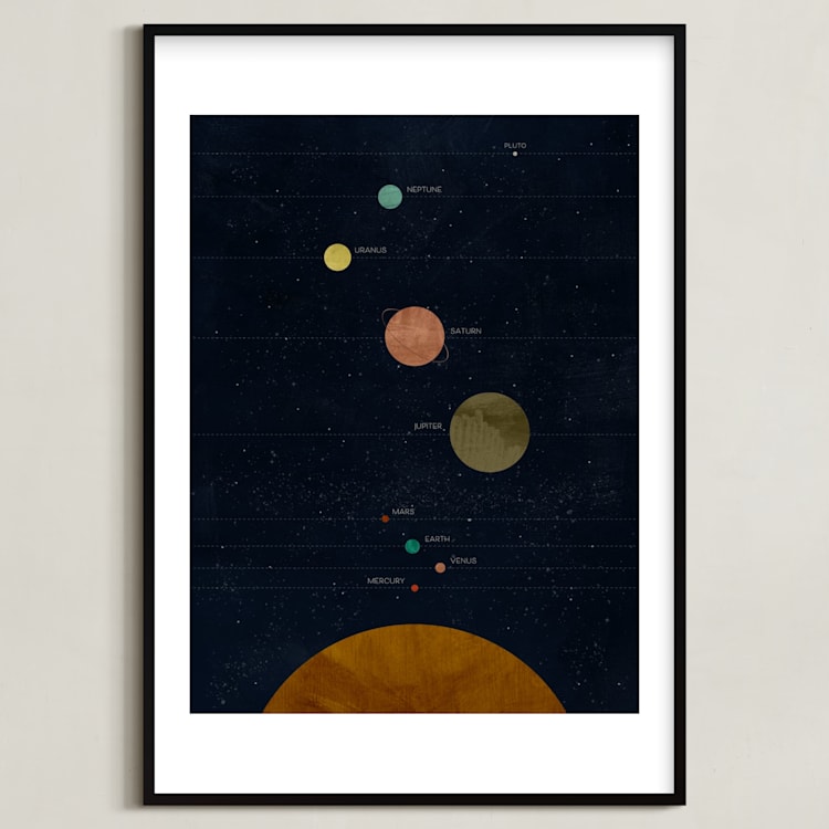 "Modern Solar System" - Art Print in Galaxy by Field and Sky - Framed
