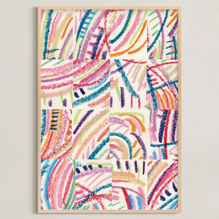 "Color Puzzle" - Art Print in Warm Tropics by Ro Pacifico - Framed