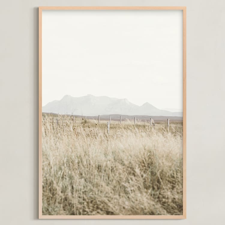 "highland prairie III" - Art Print in Wheat by Kamala Nahas - Framed