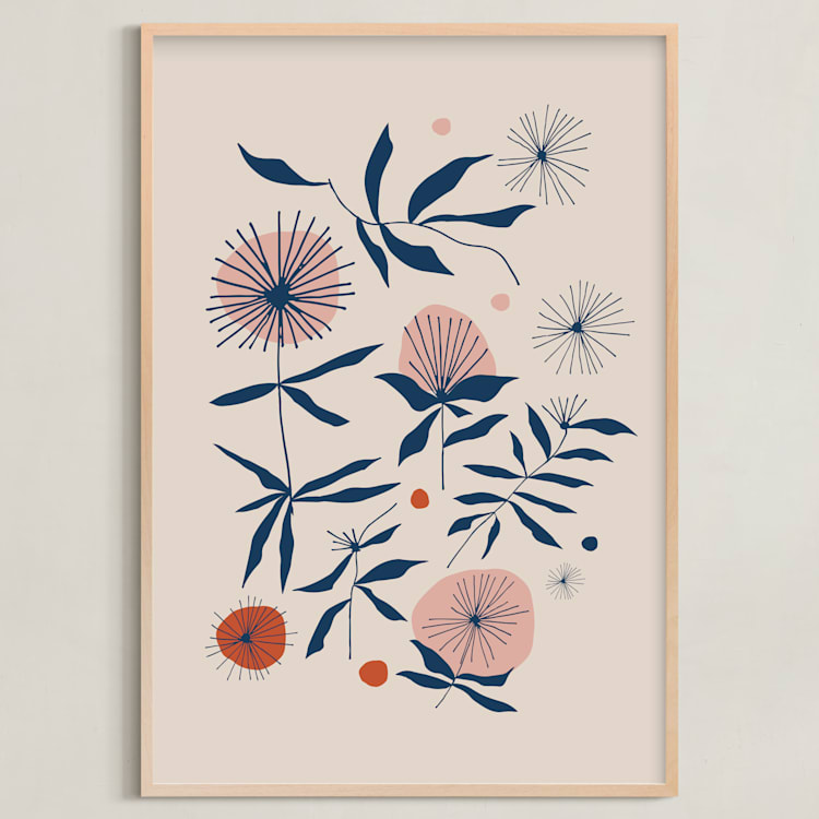 "Vintage Floral Set I" - Art Print in Vintage by Kate Capone - Framed