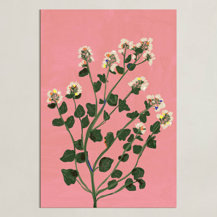 "Meadow beauty" - Art Print in Spring Pink by Joanna Rosado - Unframed