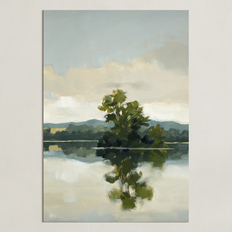 "Tranquil Waters II" - Art Print in Lake by Stephanie Goos Johnson - Unframed