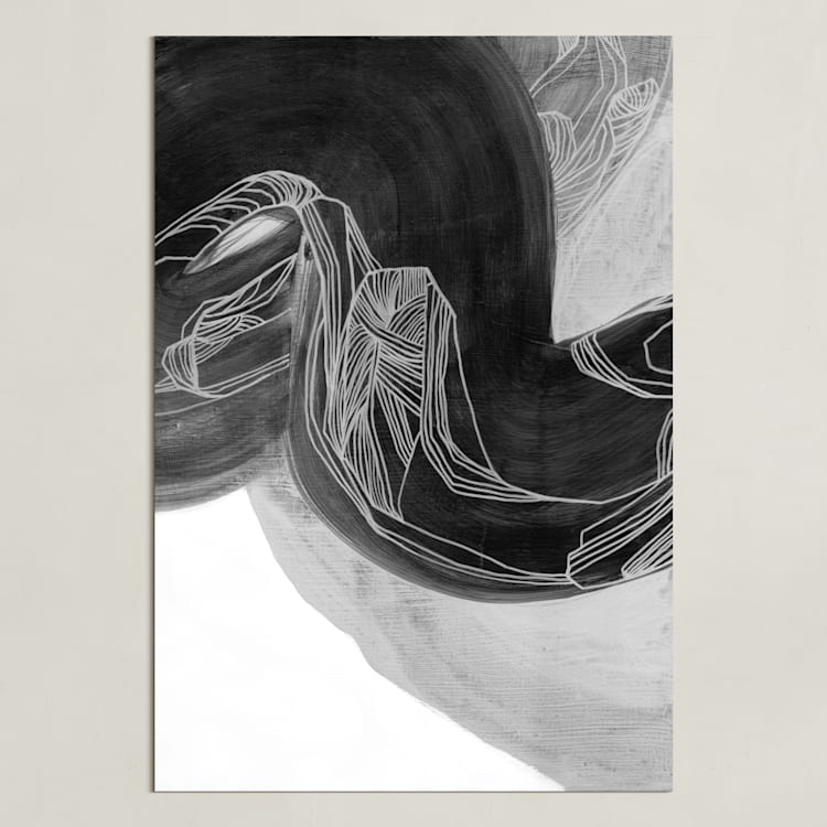 "Black Brush 2" - Art Print in Silky Black by Kirsta Benedetti - Unframed
