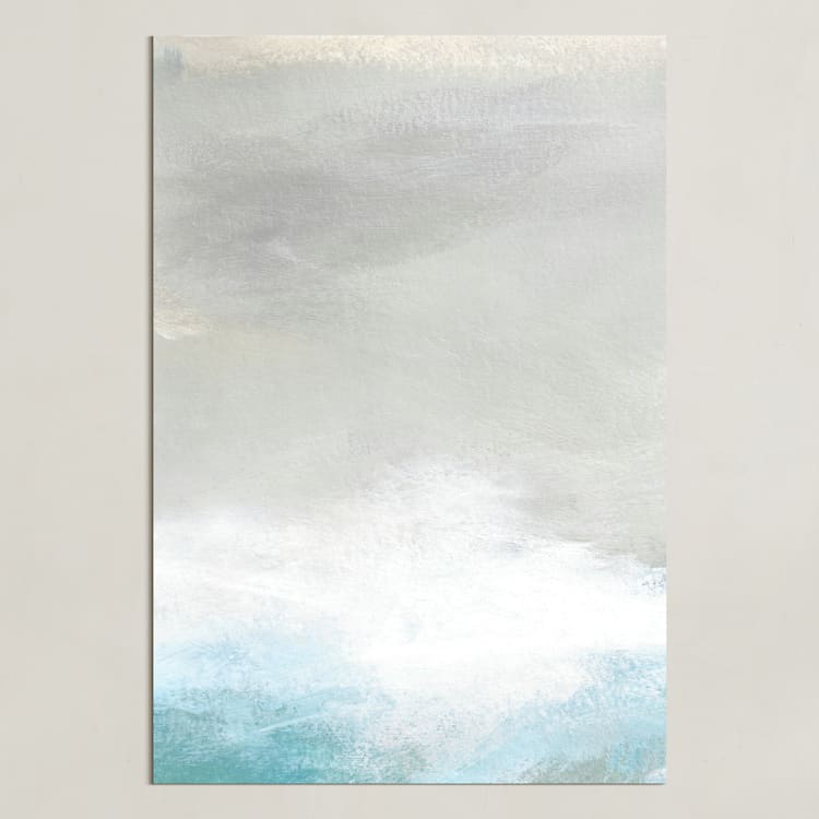 "Kissing The Shore I" - Art Print in Seafoam by Jenny Partrite - Unframed