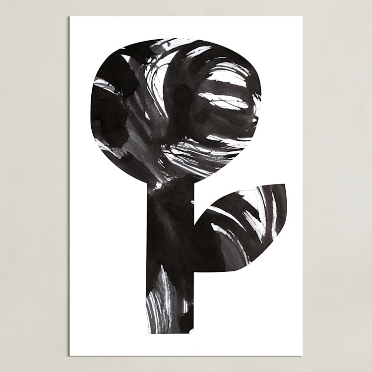 "Bold and Graphic Flowers II" - Art Print in Obsidian by Alexandra Dzh - Unframed