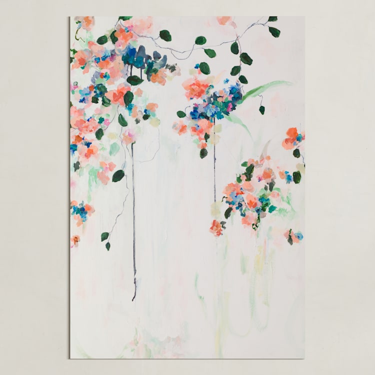 "Cascade" - Art Print in Coral by Sonal Nathwani - Unframed