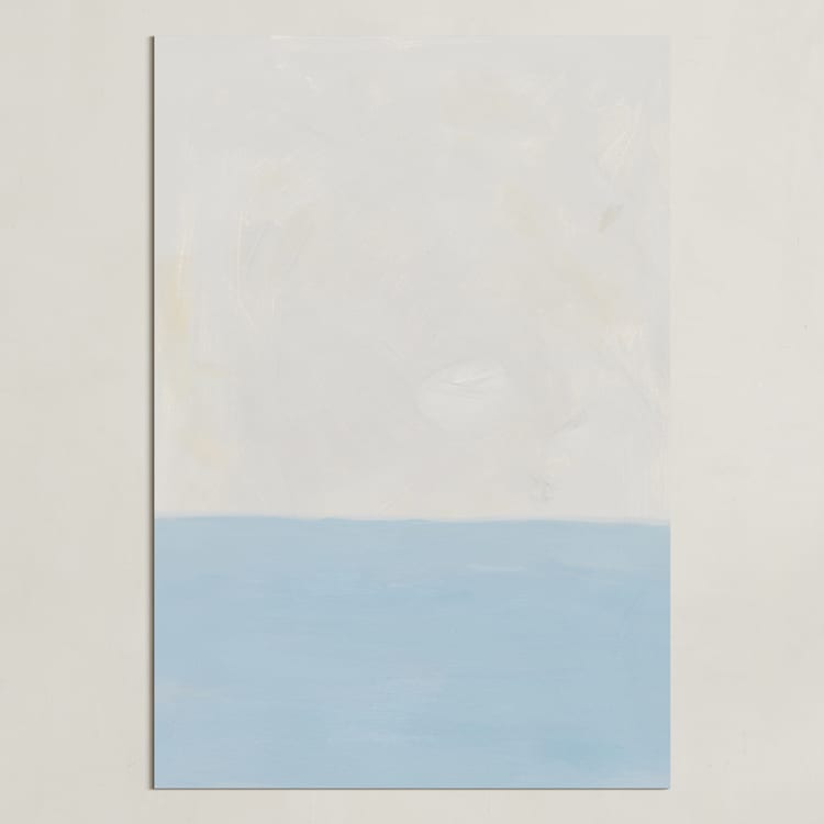 "Calm At Sea" - Art Print in Tranquil Blue by Amanda Phelps - Unframed