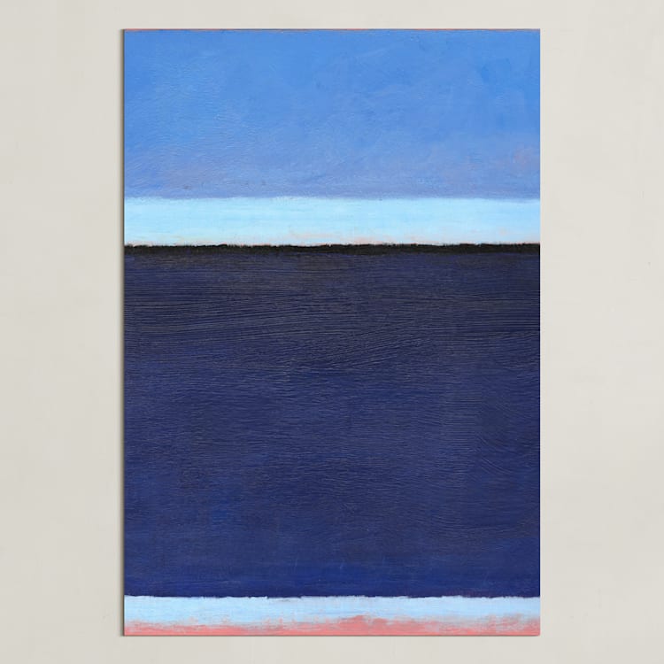 "Deep Blue Bay" - Art Print in Deep Blue Sea by Carol C. Young - Unframed