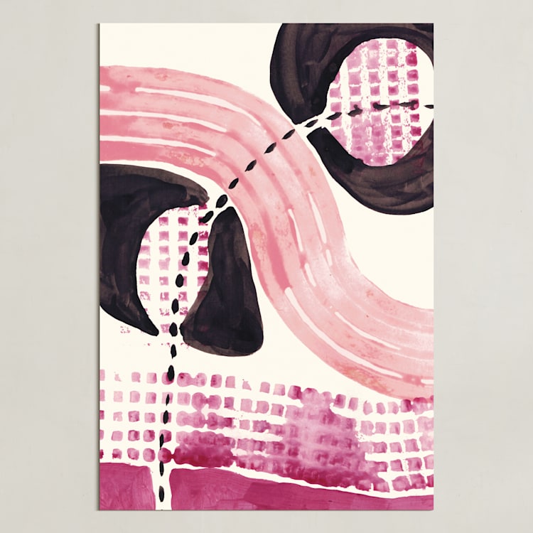 "Conversation I" - Art Print in Black Pink by Catilustre - Unframed