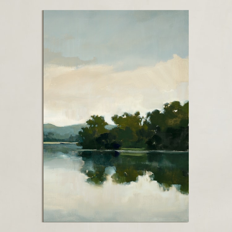 "Tranquil Waters III" - Art Print in Lake by Stephanie Goos Johnson - Unframed